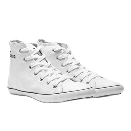 Zapatillas de hombre Carlo blancas al tobillo blanco 1