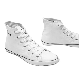 Zapatillas de hombre Carlo blancas al tobillo blanco 2