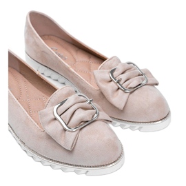 Mocasines beige con lazo Nausura 2