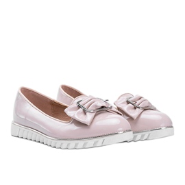 Mocasines lacados beige con lazo Nemesise 1 Mocasines lacados beige con lazo Nemesise 1