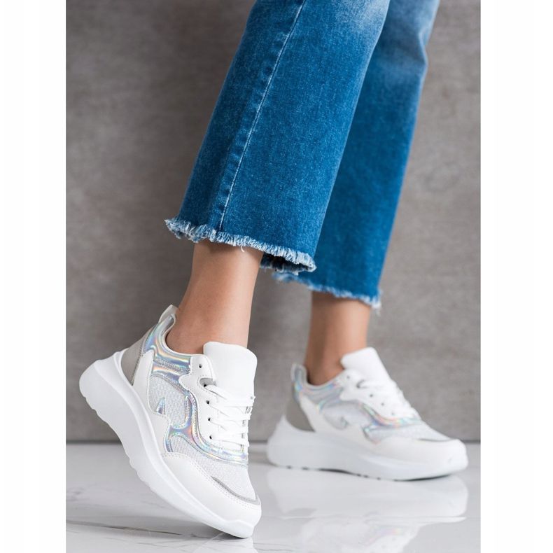 Sweet Shoes Zapatillas con purpurina blanco 1