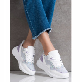 Sweet Shoes Zapatillas con purpurina blanco púrpura 1