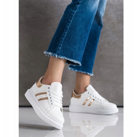 SHELOVET Zapatillas clásicas con rayas blanco 3