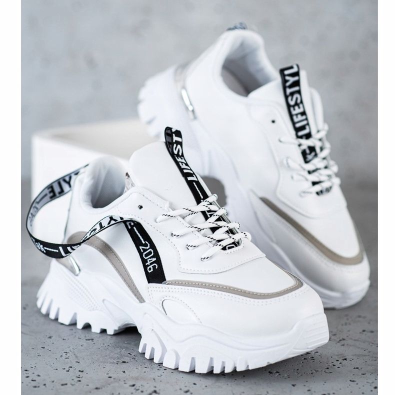 Ideal Shoes Zapatillas Blancas De Moda blanco 2