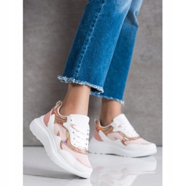 Sweet Shoes Zapatillas con purpurina blanco rosado 3