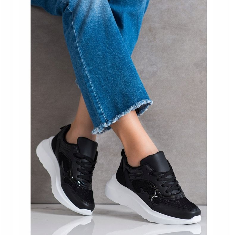 Sweet Shoes Zapatillas con purpurina negro 1