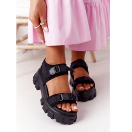 PS1 Sandalias en la plataforma negra masiva Fly High negro 2