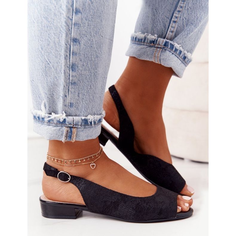 Sandalias Ante Tacón Alto Sergio Leone SK807 Negro 2