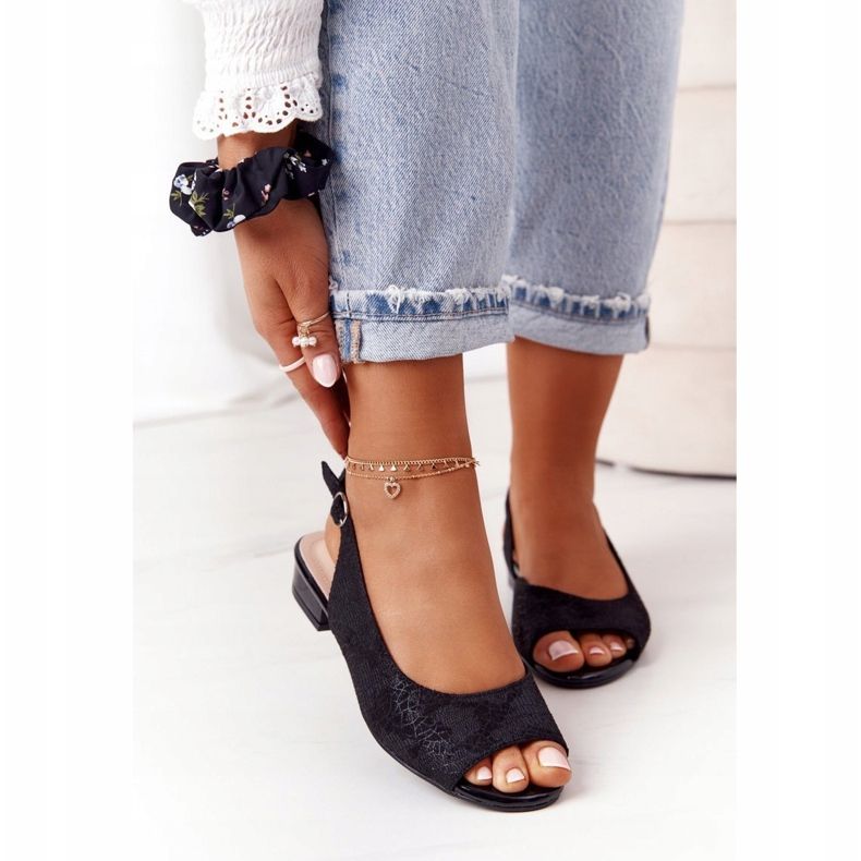 Sandalias Ante Tacón Alto Sergio Leone SK807 Negro 1