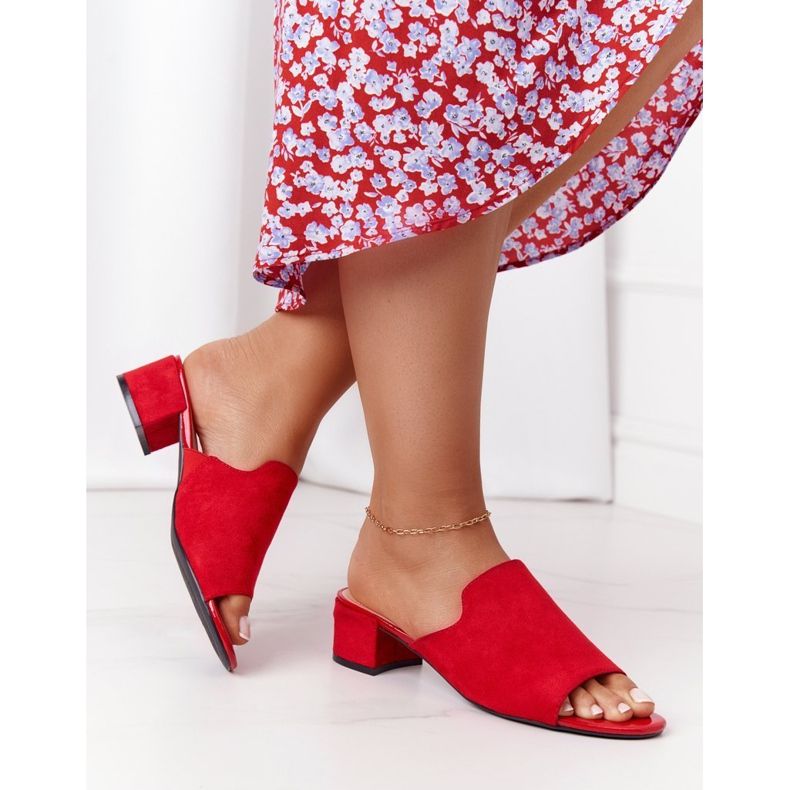 Pantuflas Ante Tacón Sergio Leone KL313 Rojo 1