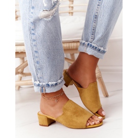 Zapatillas Ante En Tacón Sergio Leone KL313 Amarillo 3
