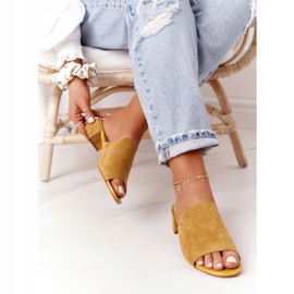 Zapatillas Ante En Tacón Sergio Leone KL313 Amarillo 4