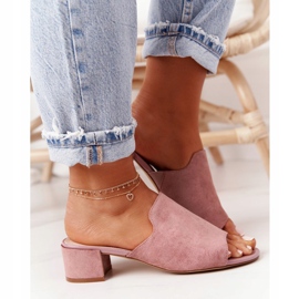 Zapatillas Ante En Tacón Sergio Leone KL313 Rosa rosado 4