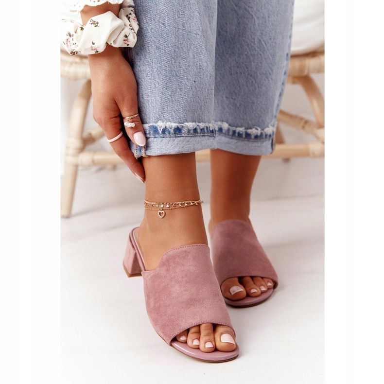 Zapatillas Ante En Tacón Sergio Leone KL313 Rosa rosado 1