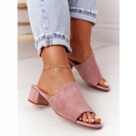 Zapatillas Ante En Tacón Sergio Leone KL313 Rosa rosado 3