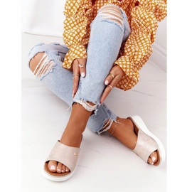 Sandalias Con Cuña Sergio Leone SK042 Dorado 4