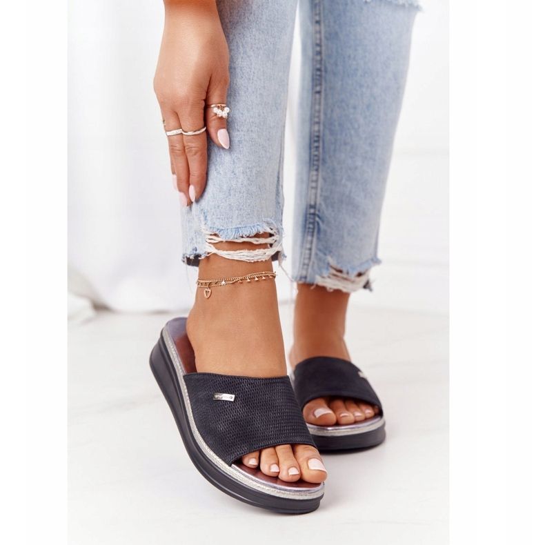 Pantuflas Negras Con Cuña Sergio Leone SK042 negro 1 Pantuflas Negras Con Cuña Sergio Leone SK042 negro 1