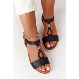 PE1 Sandalias planas de mujer Willow Black negro 4