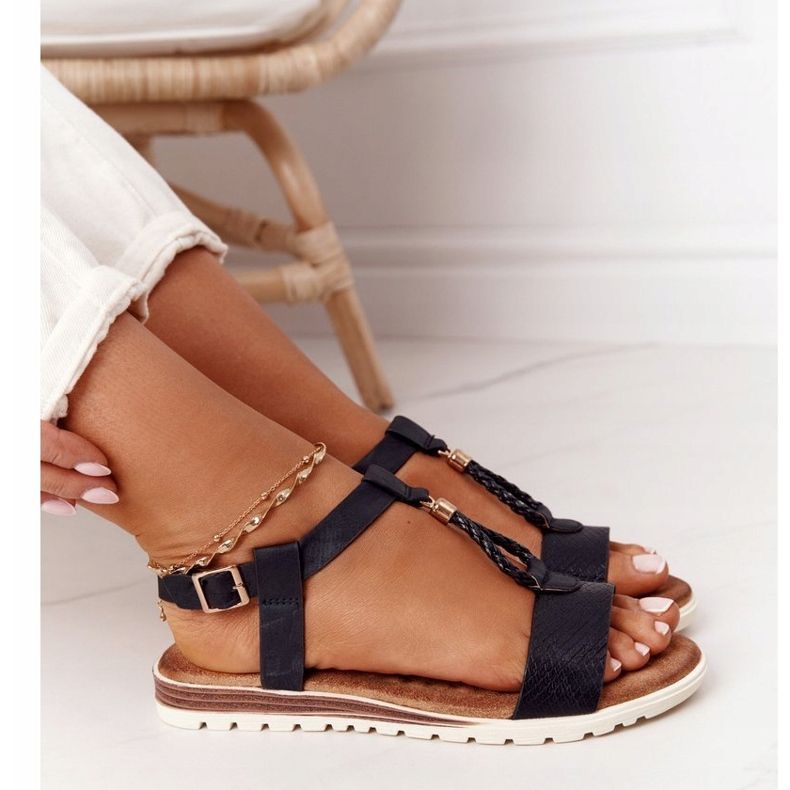 PE1 Sandalias planas de mujer Willow Black negro 1