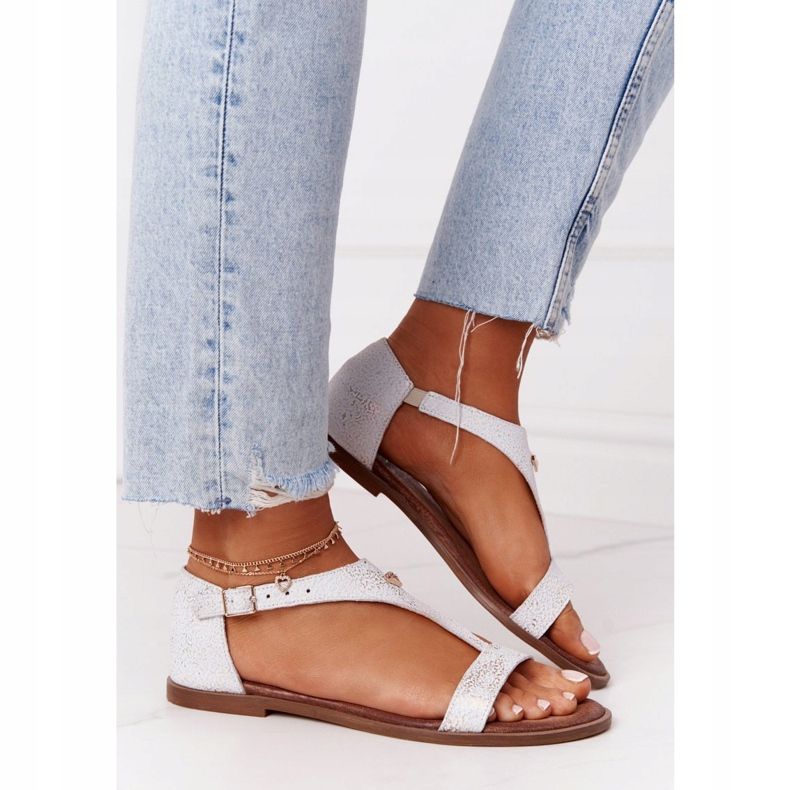 Sandalias Mujer Piel Nicole 2648 Blanco Metalizado multicolor 2