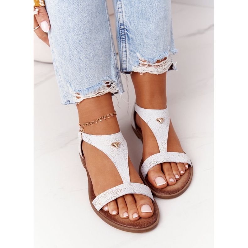 Sandalias Mujer Piel Nicole 2648 Blanco Metalizado multicolor 1