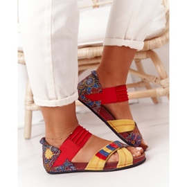 Sandalias Piel Con Puño Maciejka 03375 Rojo-Amarillo 4
