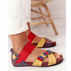 Sandalias Piel Con Puño Maciejka 03375 Rojo-Amarillo 1