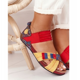 Sandalias Piel Con Puño Maciejka 03375 Rojo-Amarillo 5