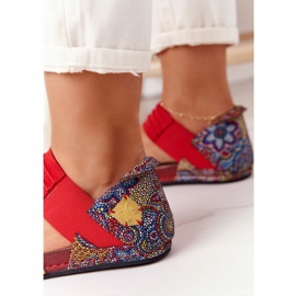 Sandalias Piel Con Puño Maciejka 03375 Rojo-Amarillo 6