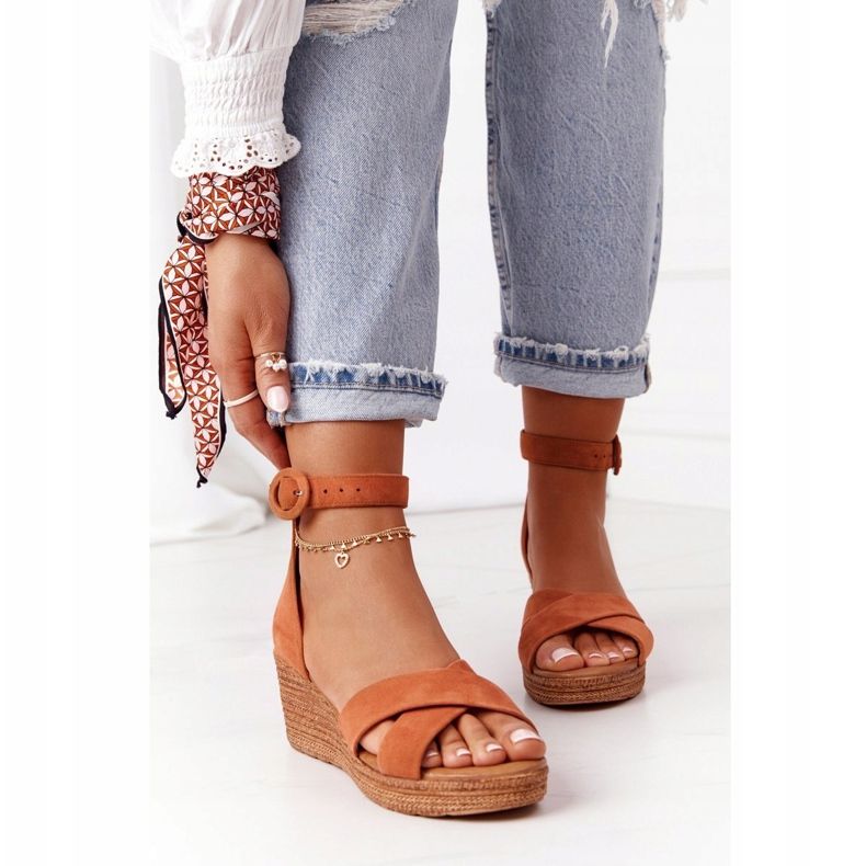 Sandalias Cuña Ante Maciejka 04565-29 Rojo marrón 2