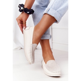 S.Barski Mocasines Mujer en Piel S. Barski 97630 Ecru crudo 3
