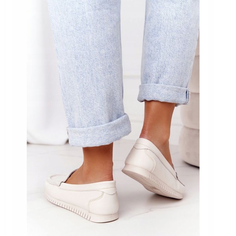 S.Barski Mocasines Mujer en Piel S. Barski 97630 Ecru crudo 2