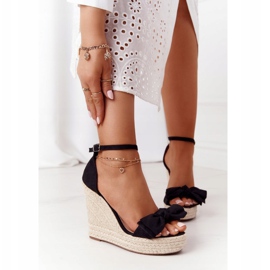 Sandalias de cuña negras con trenzas negras ¡Adelante! negro 2