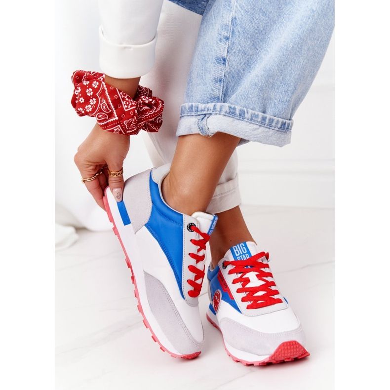 Zapatos Deportivos Mujer Memory Foam Big Star HH274526 Blanco-Azul rojo 2 Zapatos Deportivos Mujer Memory Foam Big Star HH274526 Blanco-Azul rojo 2