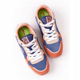 Zapatos Deportivos de Mujer Memory Foam Big Star HH274567 Azul-Naranja 4
