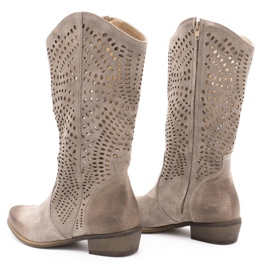 Exousite Bota mujer piel calada 1229 gris 5