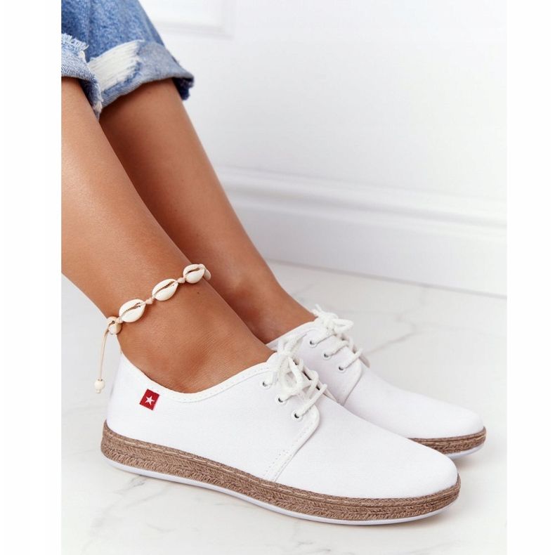 Alpargatas Con Cordones De Mujer Big Star FF276043 Blanco 1