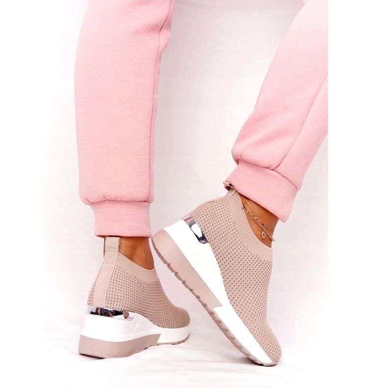 Zapatillas de deporte caladas Slip-On Wedge Beige HO248 Harmony 4