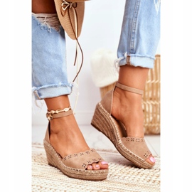 EVE Sandalias de mujer en alpargatas de cuña Beige 9SD98-0953 Sagitario 1