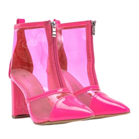 Botas en el poste con una parte superior transparente de Kiki rosa 1