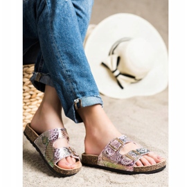 SHELOVET Zapatillas Con Efecto Holo rosado 3