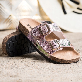 SHELOVET Zapatillas Con Efecto Holo rosado 2
