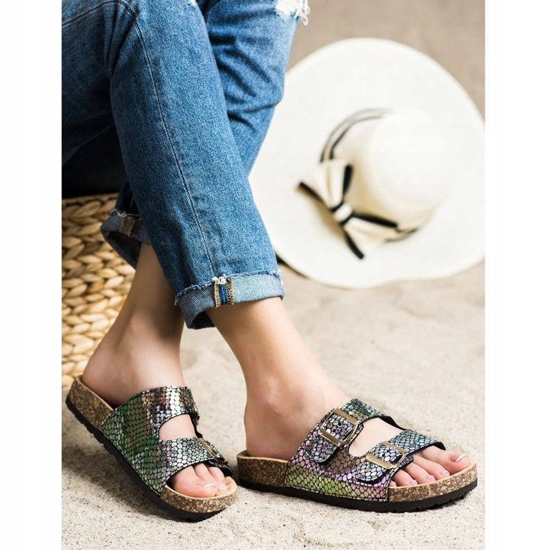 SHELOVET Zapatillas Con Efecto Holo negro 2