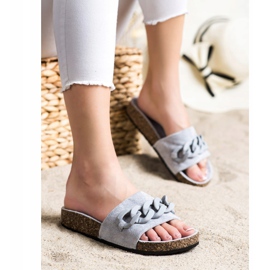 SHELOVET Zapatillas de moda con adorno gris 3
