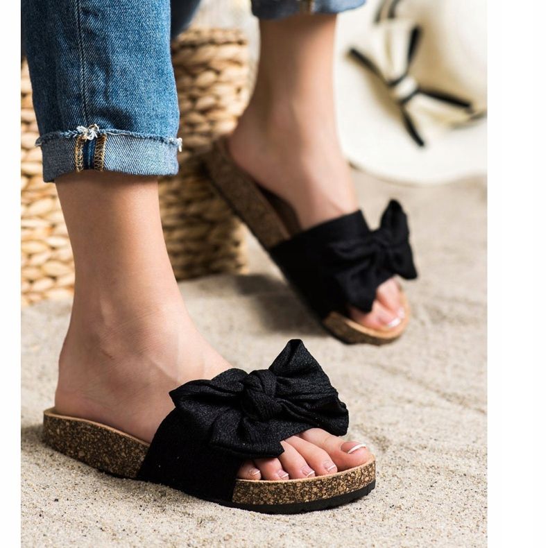 SHELOVET Zapatillas con lazo negro 1