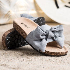 SHELOVET Zapatillas con lazo gris 2