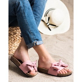 SHELOVET Zapatillas con lazo rosa 1