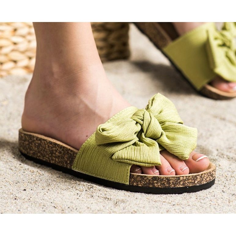 SHELOVET Zapatillas con lazo verde 2