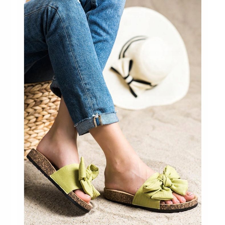 SHELOVET Zapatillas con lazo verde 1