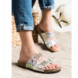 SHELOVET Zapatillas Con Efecto Holo plata gris multicolor 2